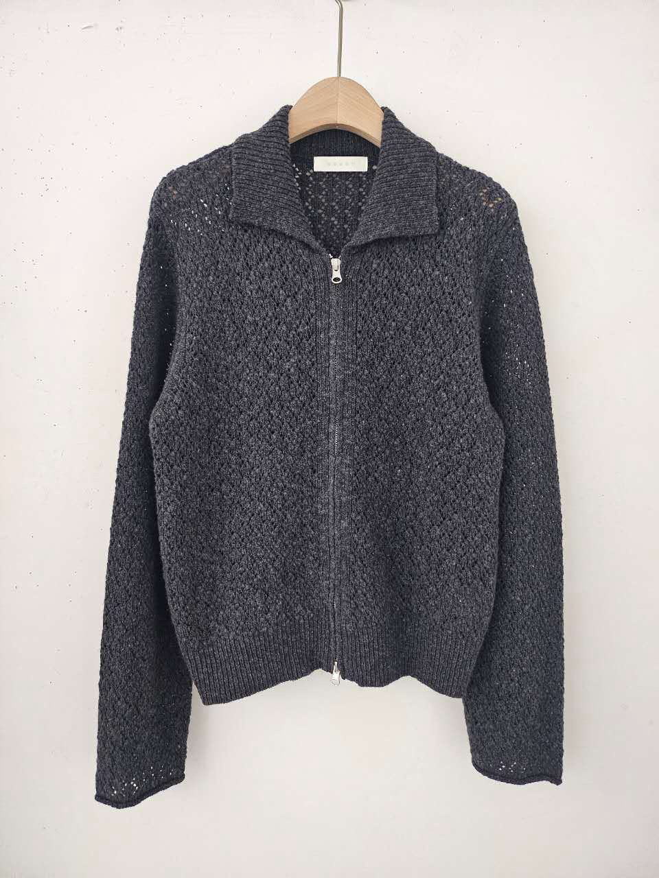 B03.星星家小菱格花拉鍊100%WOOL外套