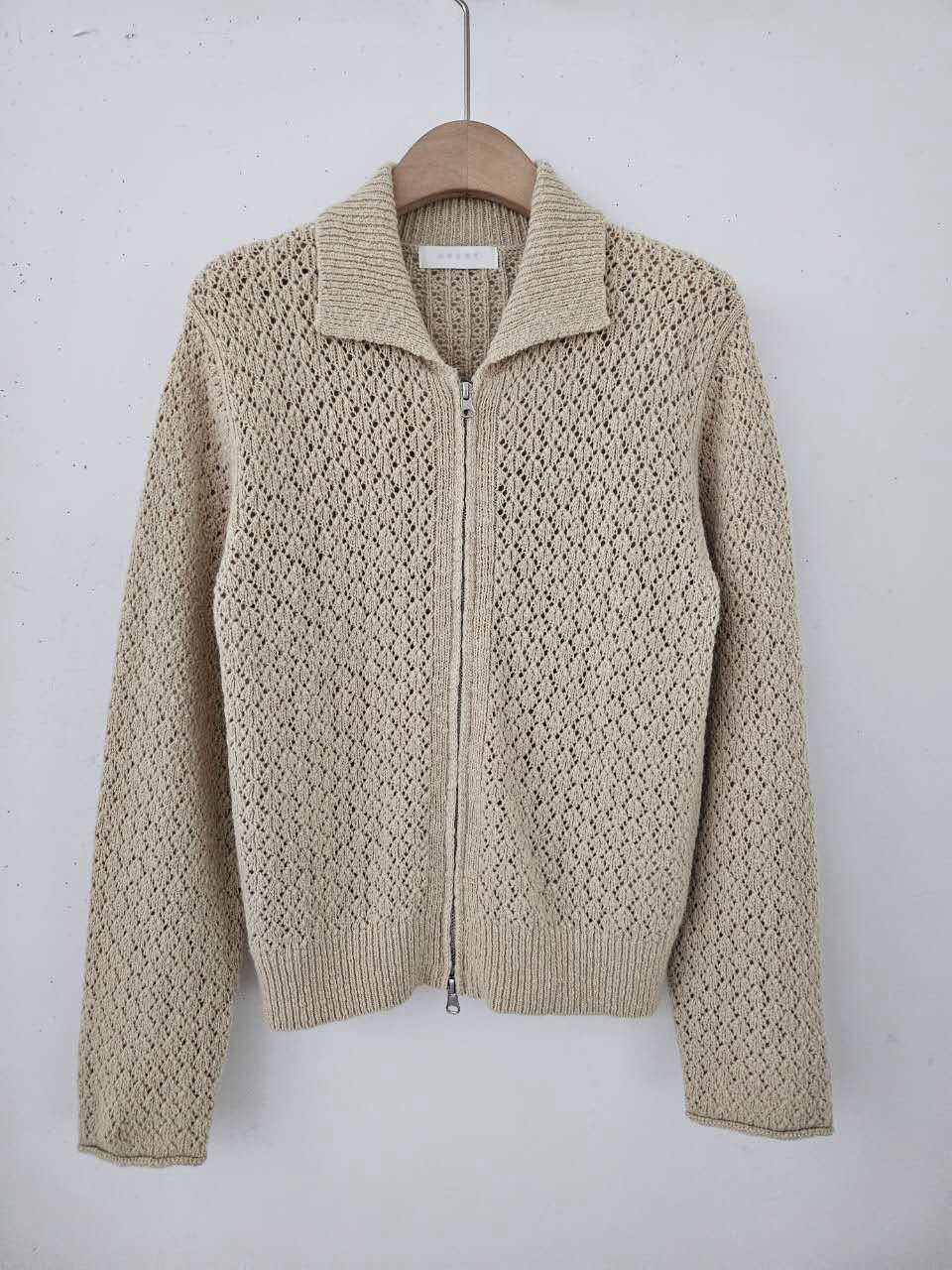 B03.星星家小菱格花拉鍊100%WOOL外套