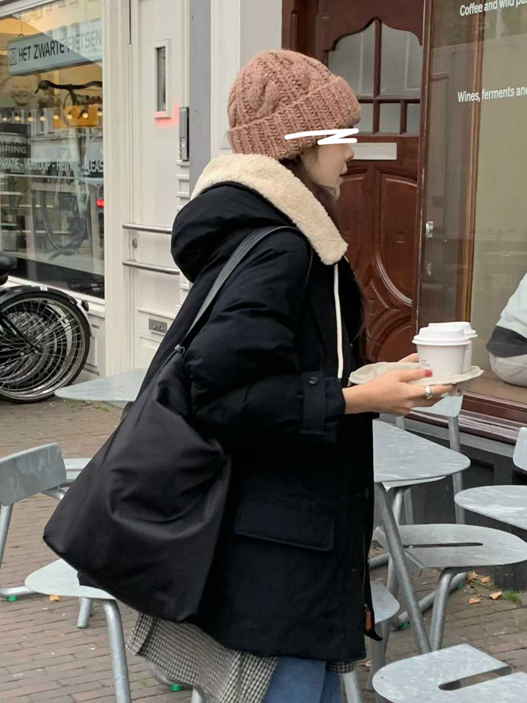 B16.小V家可愛翻領毛毛鴨絨外套