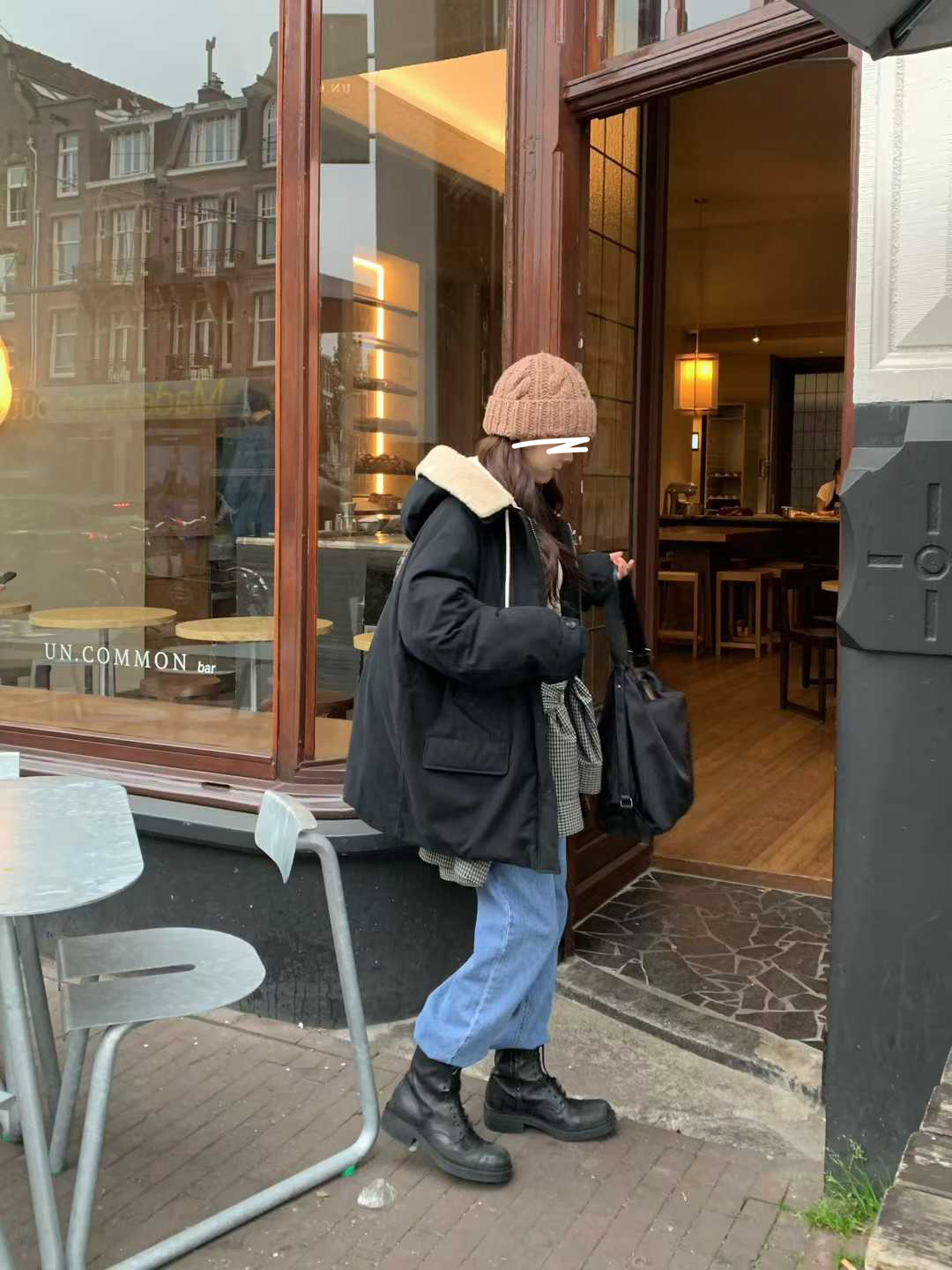 B16.小V家可愛翻領毛毛鴨絨外套