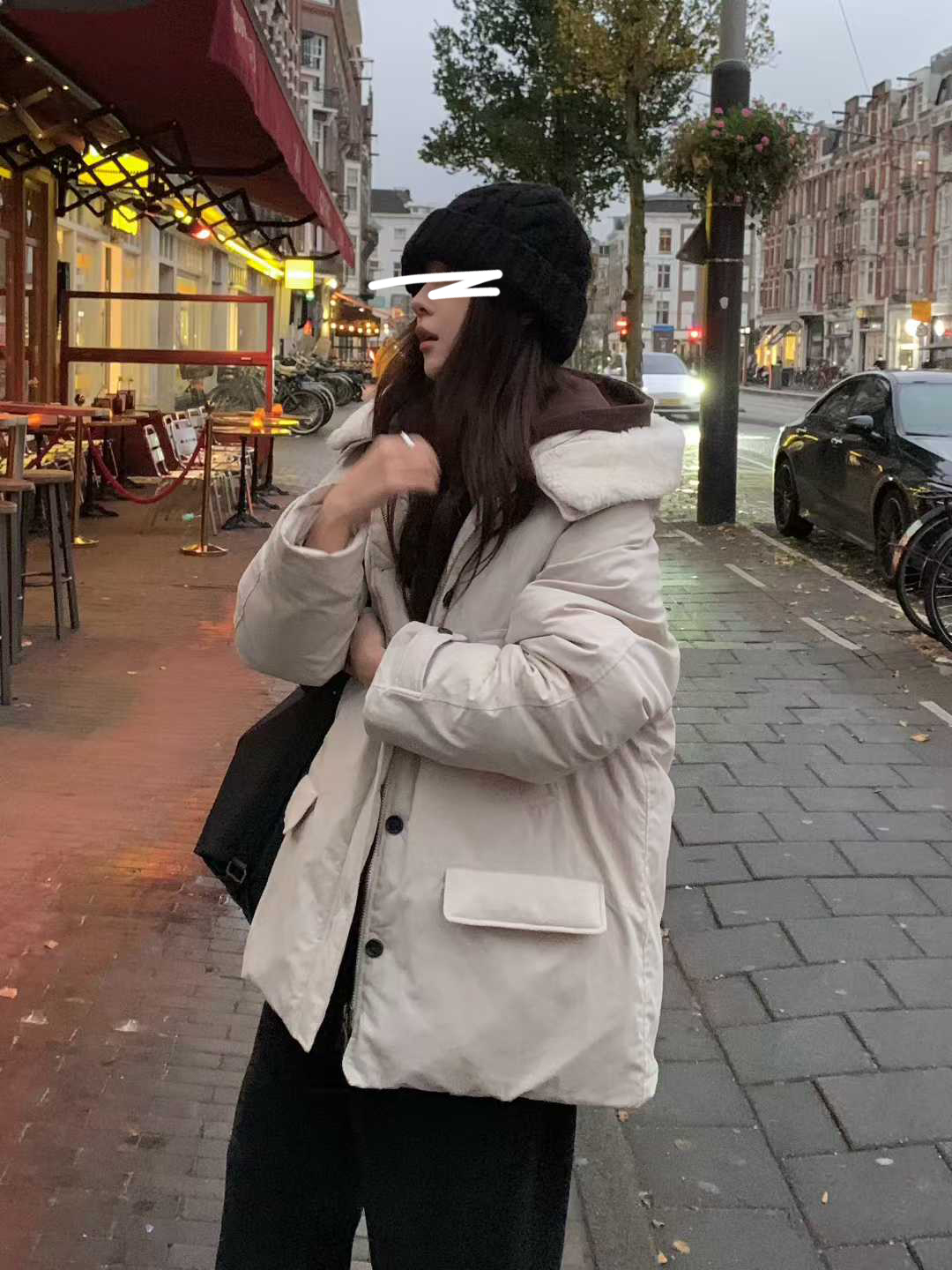 B16.小V家可愛翻領毛毛鴨絨外套