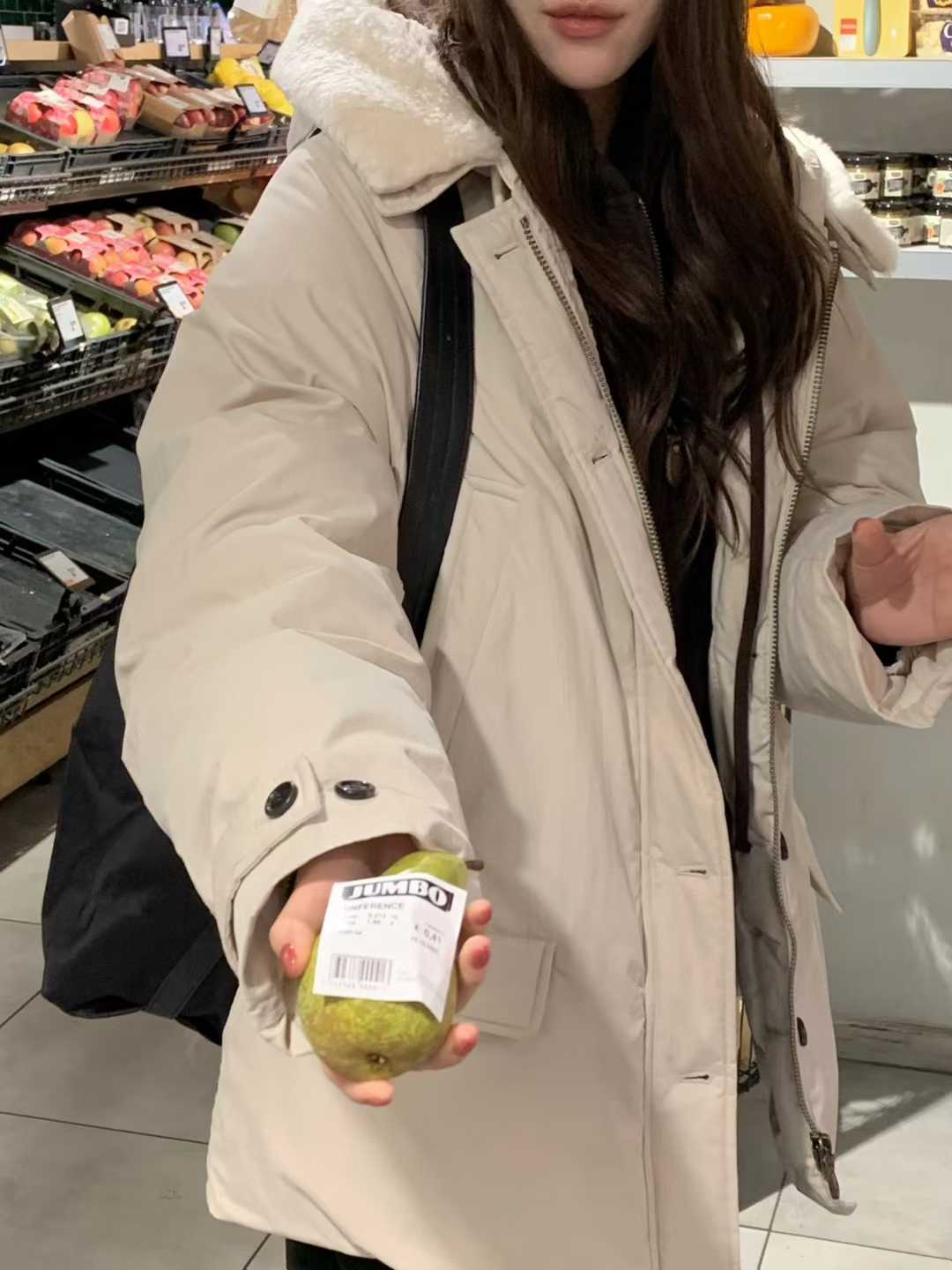 B16.小V家可愛翻領毛毛鴨絨外套