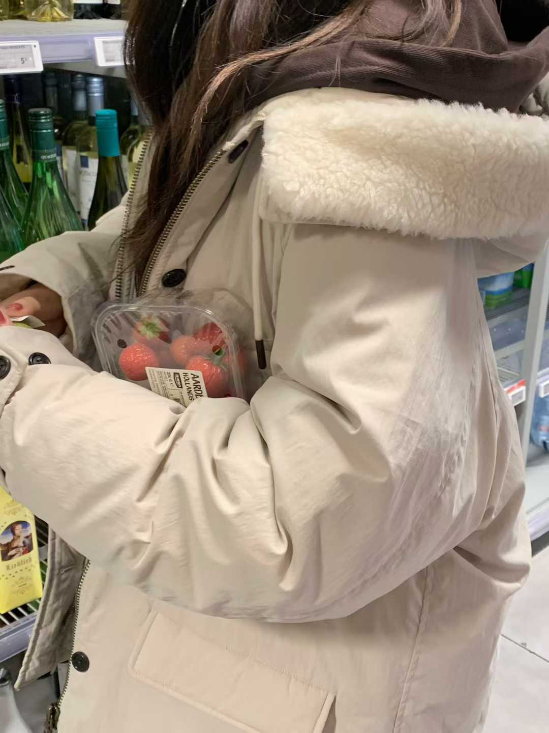 B16.小V家可愛翻領毛毛鴨絨外套