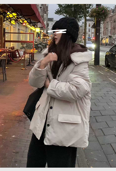 B16.小V家可愛翻領毛毛鴨絨外套