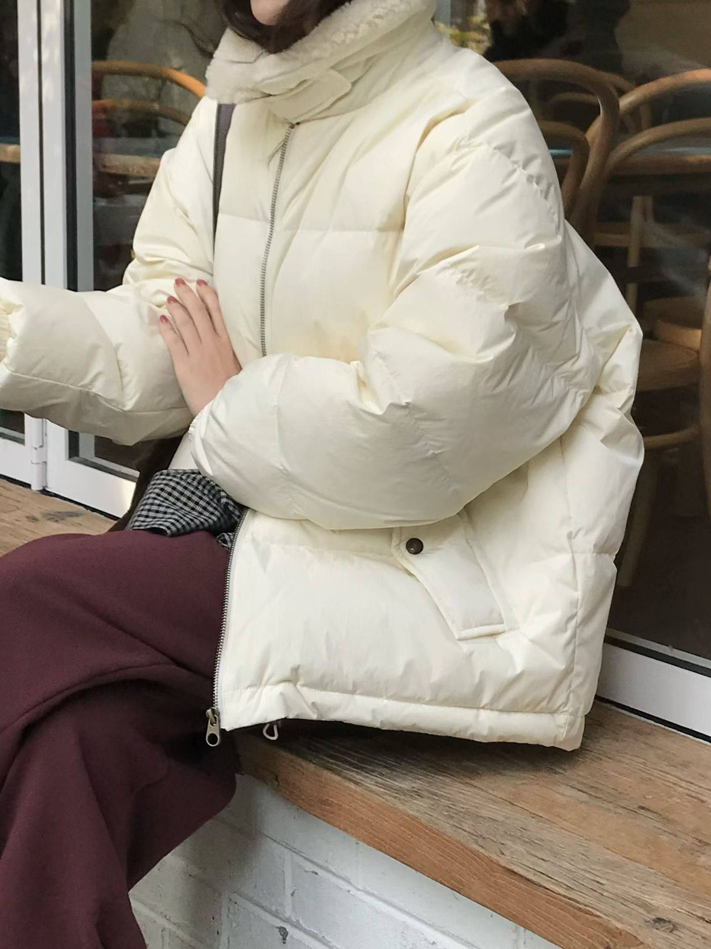 B22.小V家可愛毛毛領鴨絨外套