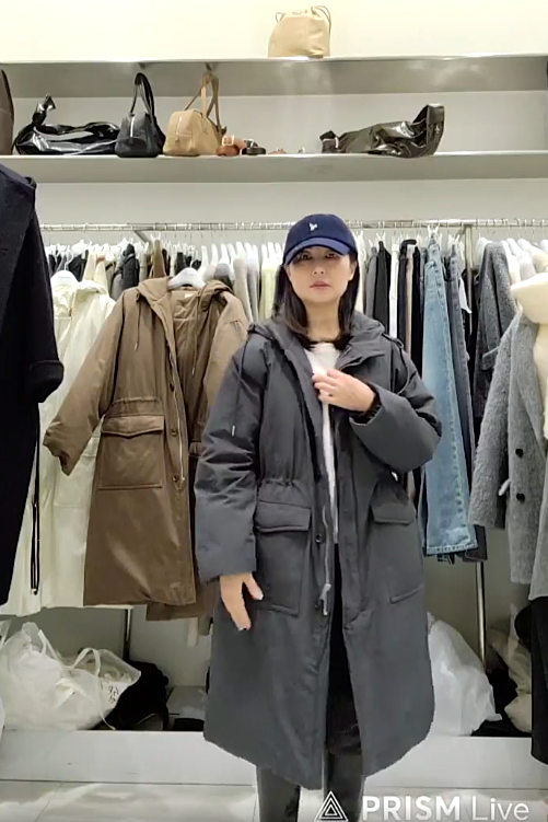 B84.質感家追雪鵝絨連帽長版外套