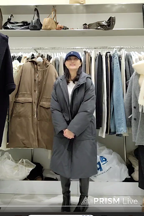 B84.質感家追雪鵝絨連帽長版外套