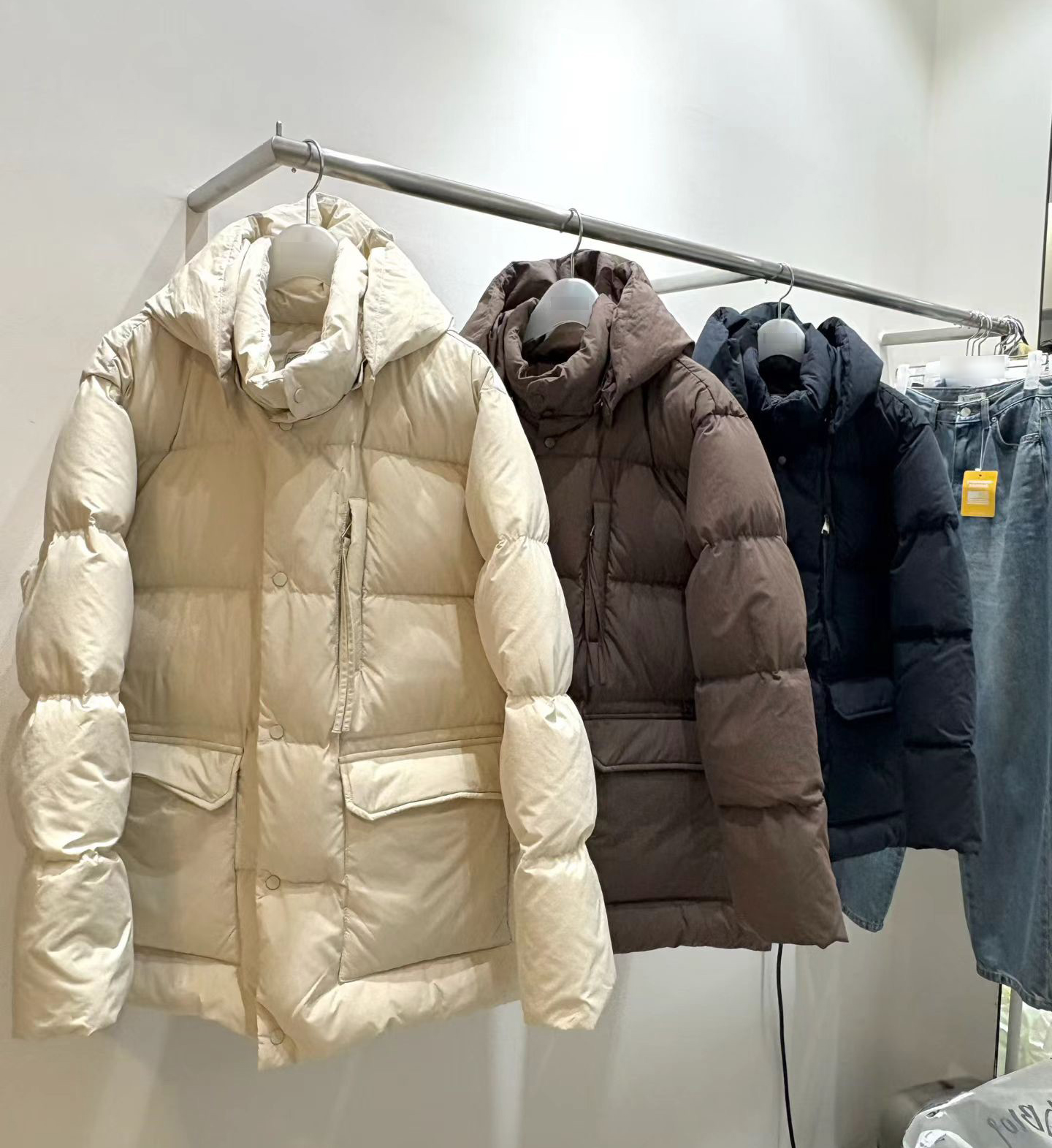 B83.質感家保暖帽可拆鵝絨中長外套