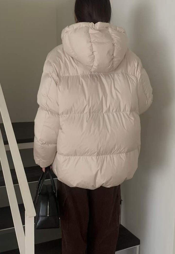 B26.小臉歐膩連帽極光羽絨外套