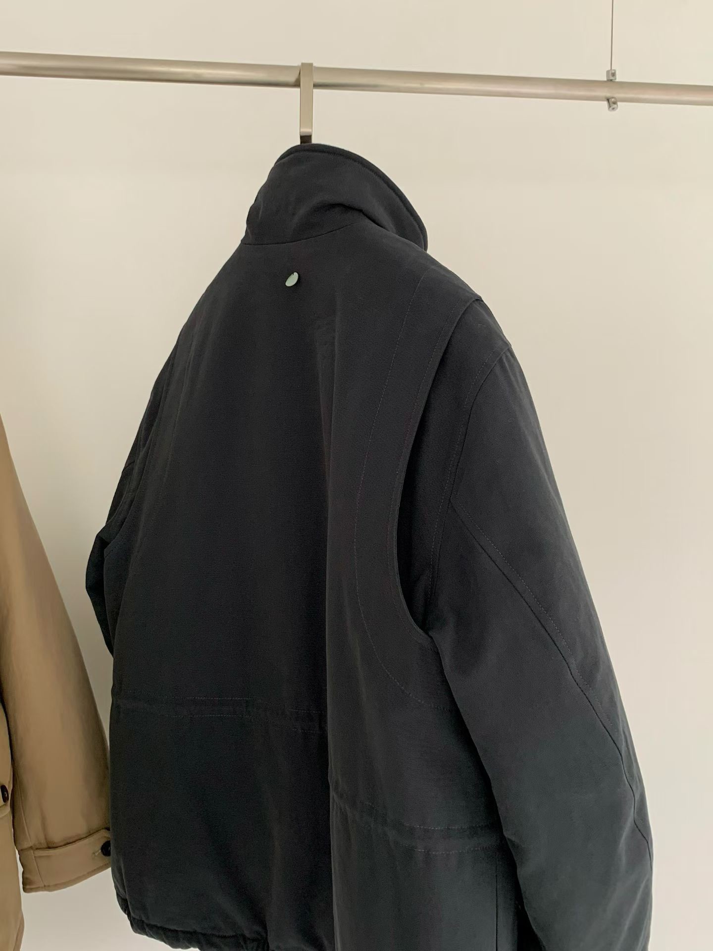 B18.女孩大口袋工裝立領鵝絨外套