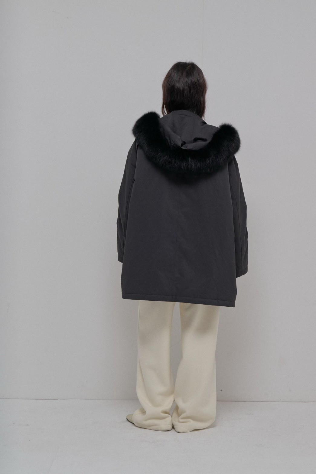 B93.彭湃狐狸毛軍風鵝絨保暖外套