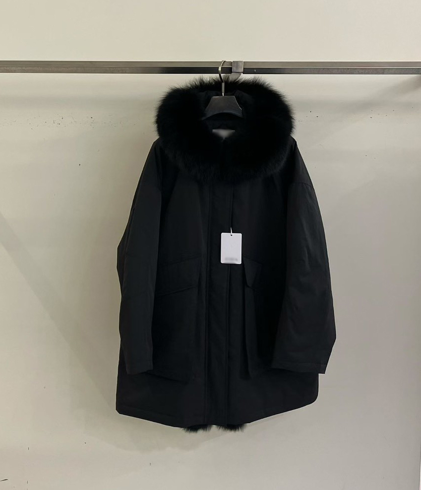 B93.彭湃狐狸毛軍風鵝絨保暖外套