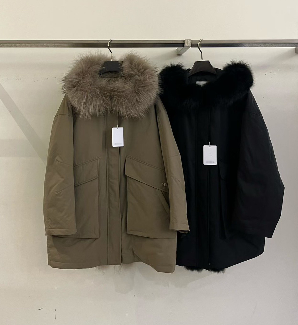 B93.彭湃狐狸毛軍風鵝絨保暖外套