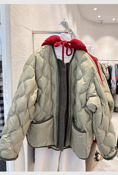 C34.水波紋冬日外出鴨絨外套