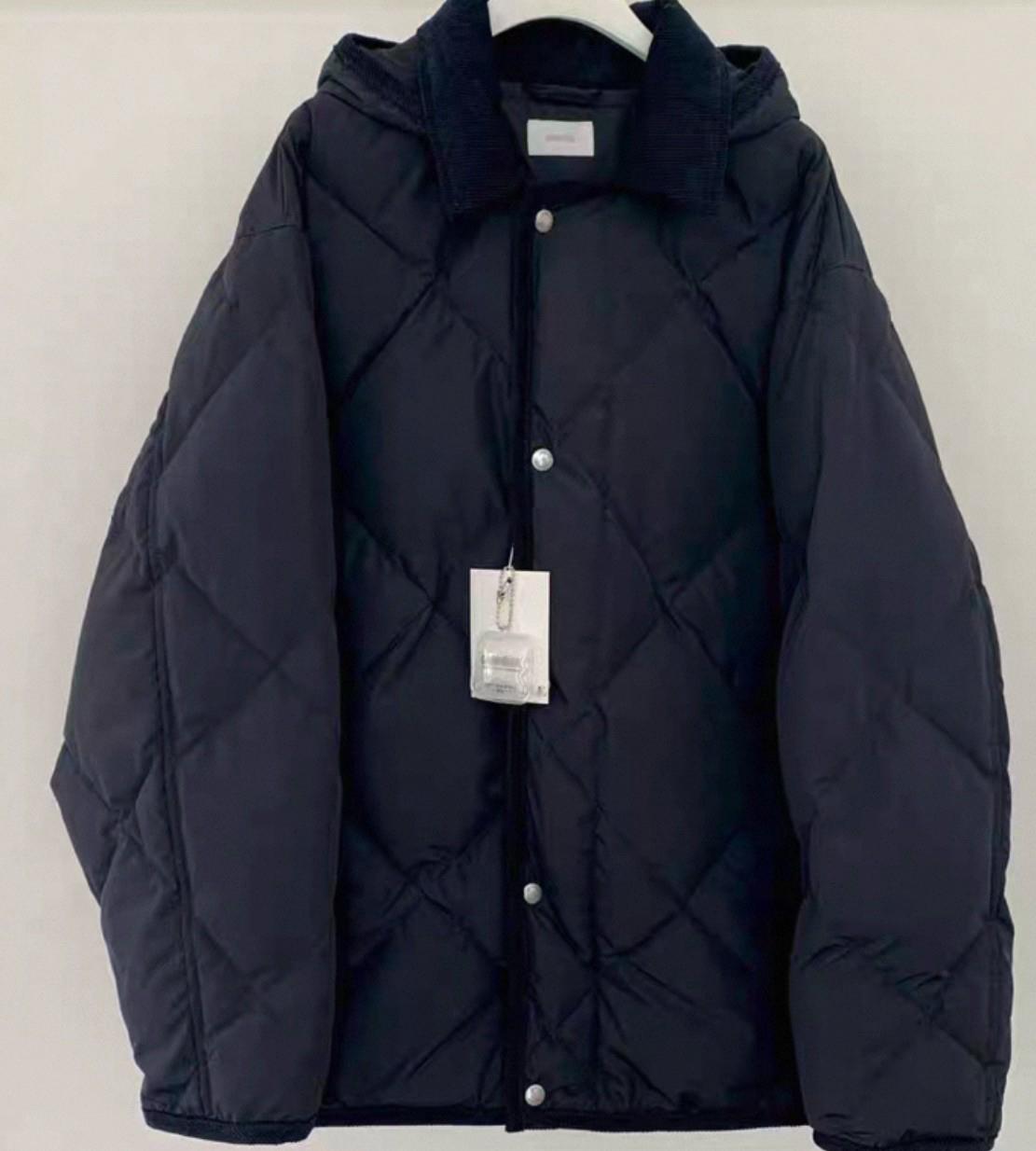 A121.冬季菱格紋連帽鴨絨外套