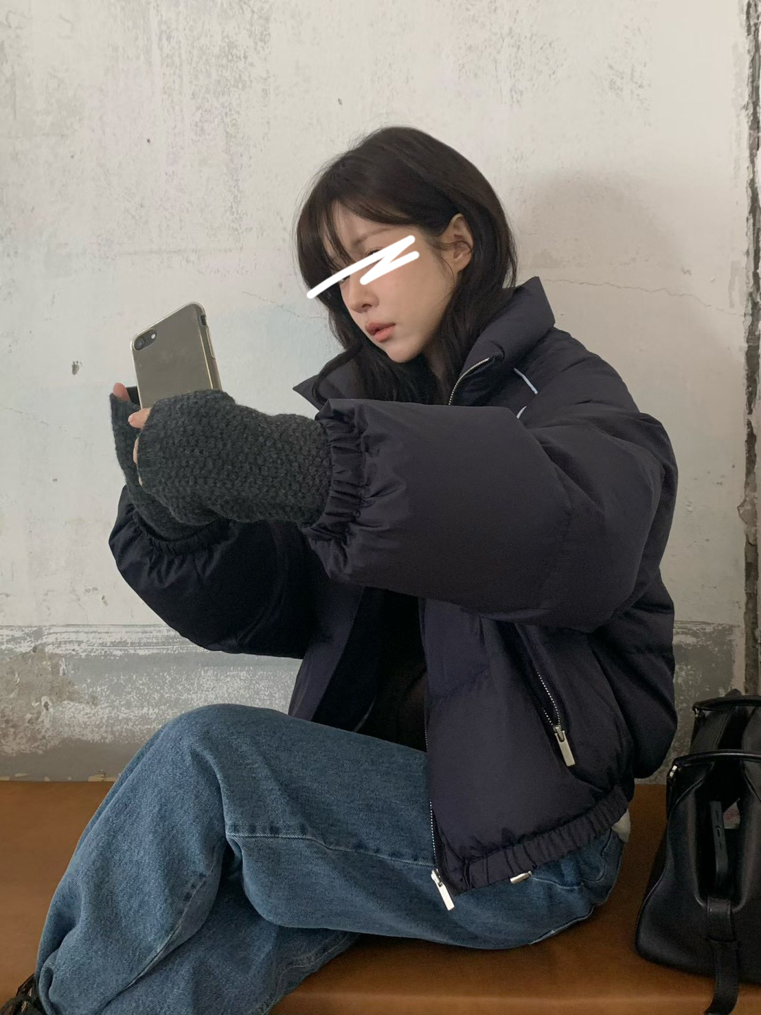 A14.小V家亮眼線條鴨絨外套