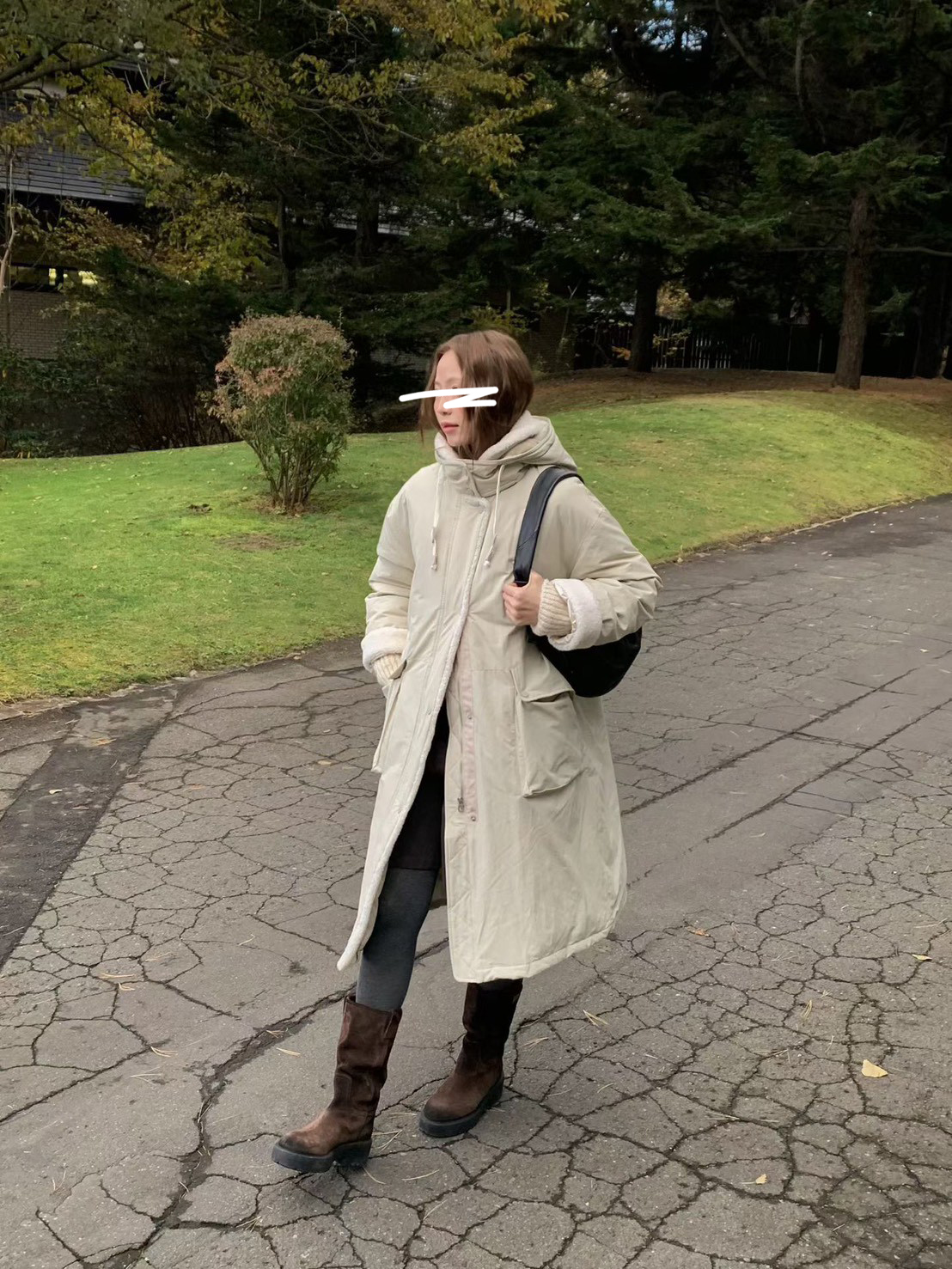 A83.人氣賞雪極光長版鴨絨連帽外套