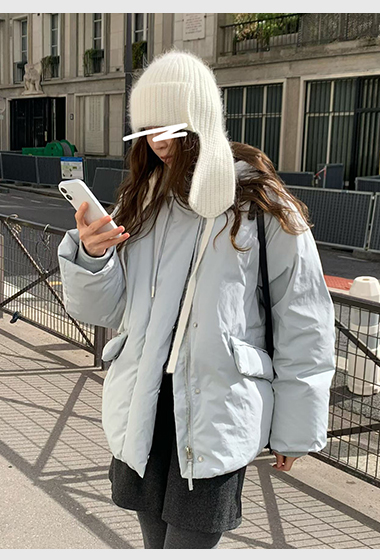 A82.馬卡龍女孩連帽鴨絨外套