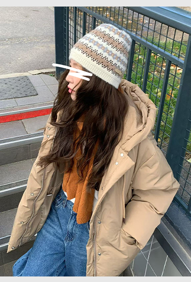 A82.馬卡龍女孩連帽鴨絨外套