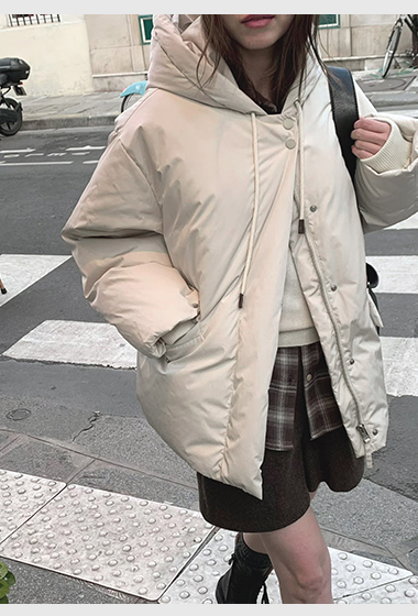 A82.馬卡龍女孩連帽鴨絨外套