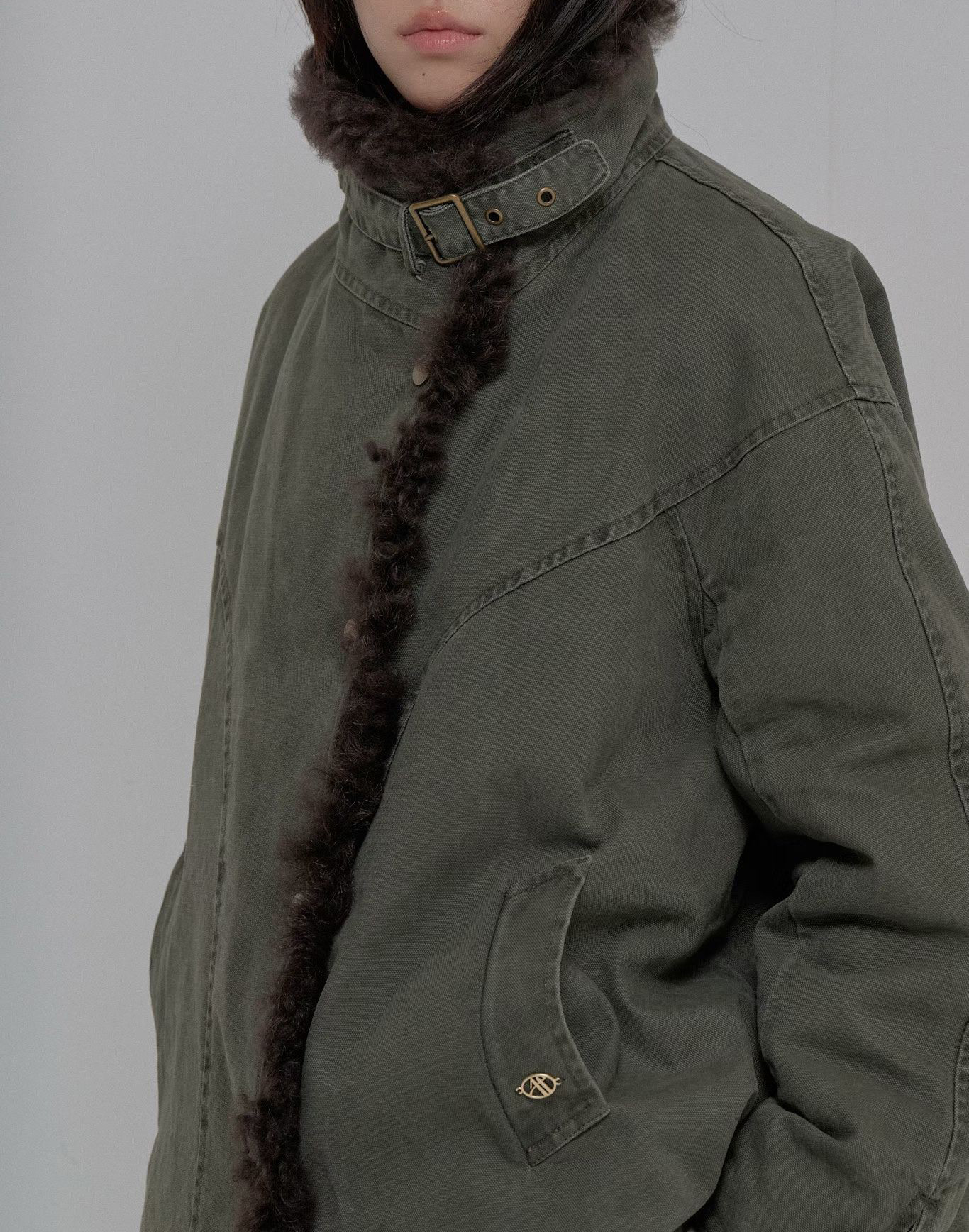 B57.玩雪卷卷羊毛率性鵝絨外套