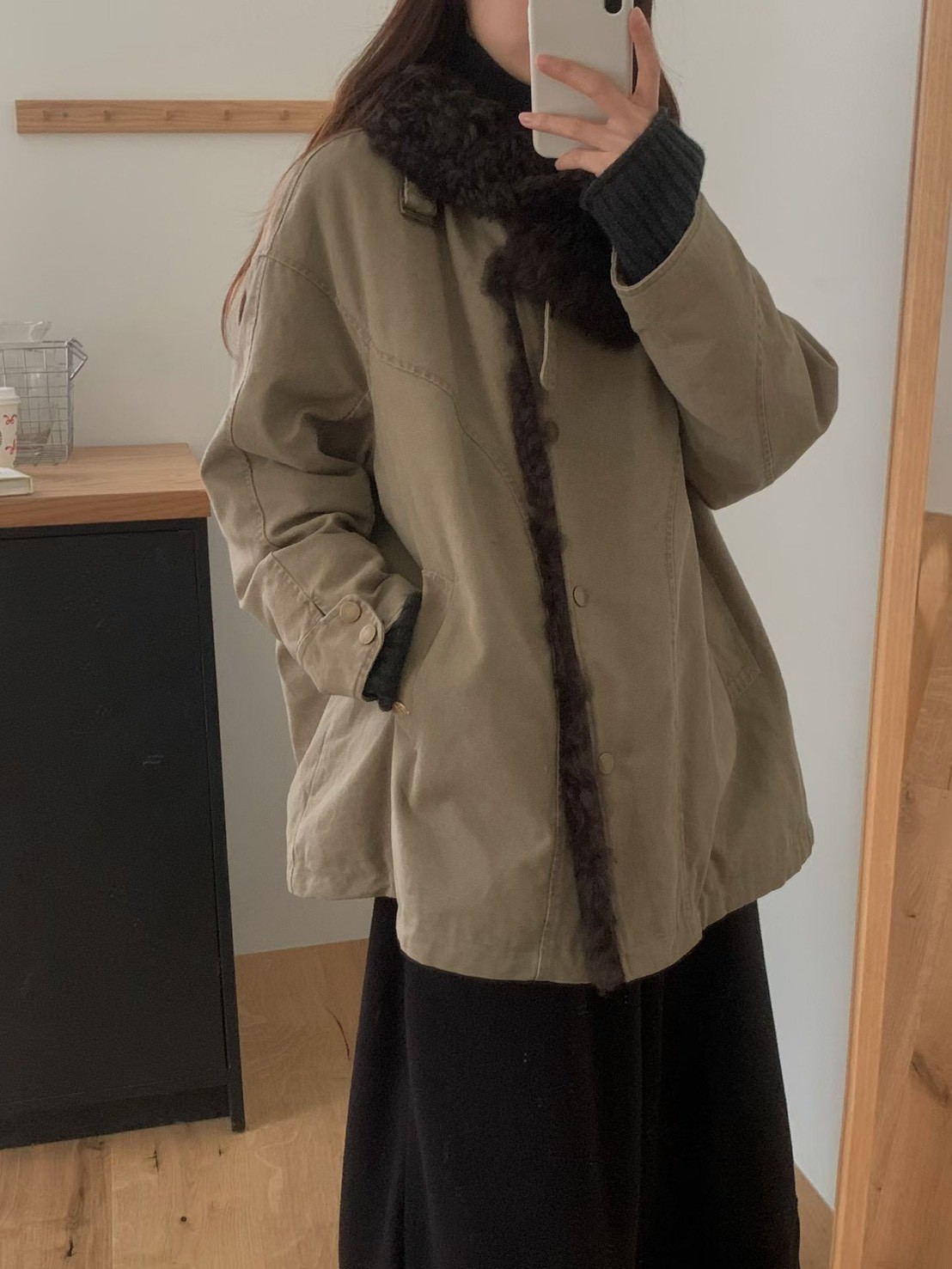 B57.玩雪卷卷羊毛率性鵝絨外套