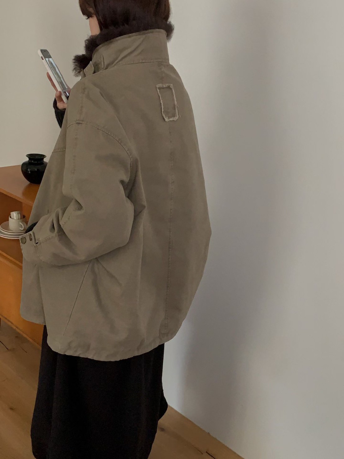 B57.玩雪卷卷羊毛率性鵝絨外套