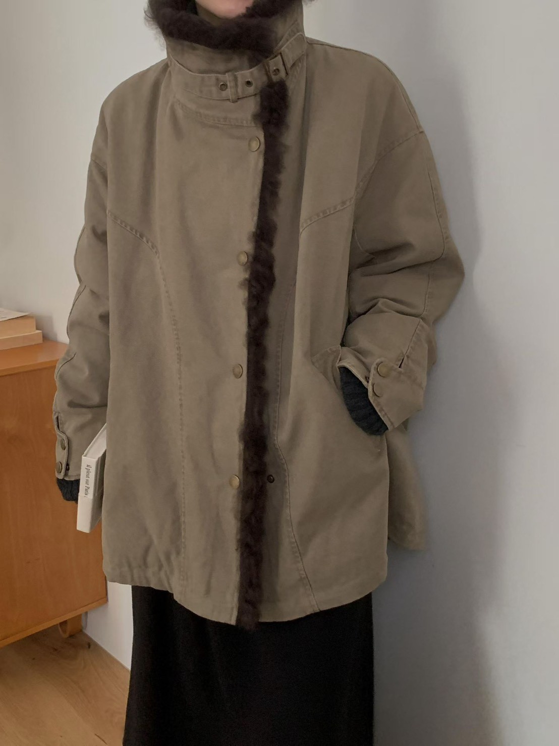 B57.玩雪卷卷羊毛率性鵝絨外套