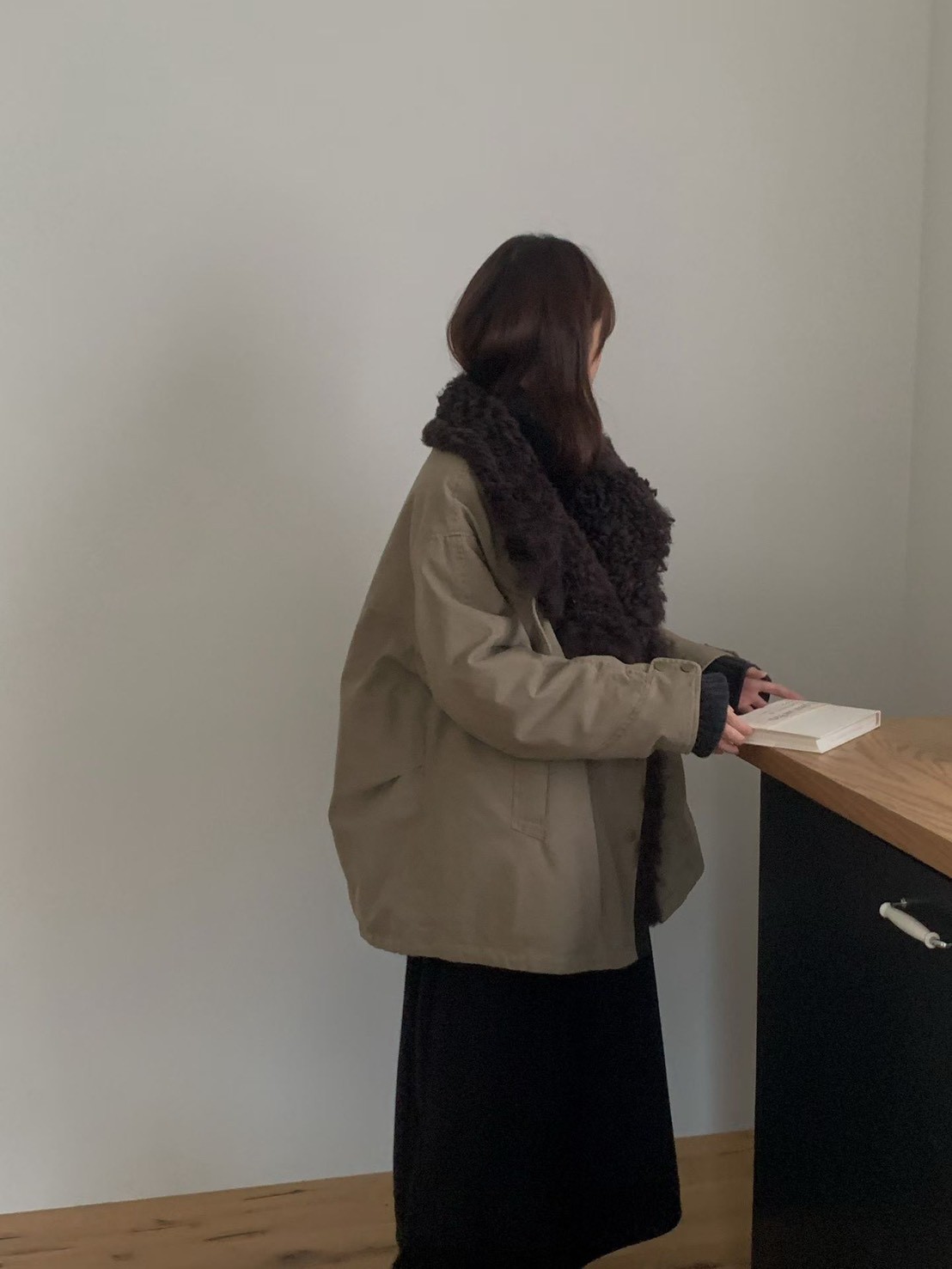 B57.玩雪卷卷羊毛率性鵝絨外套