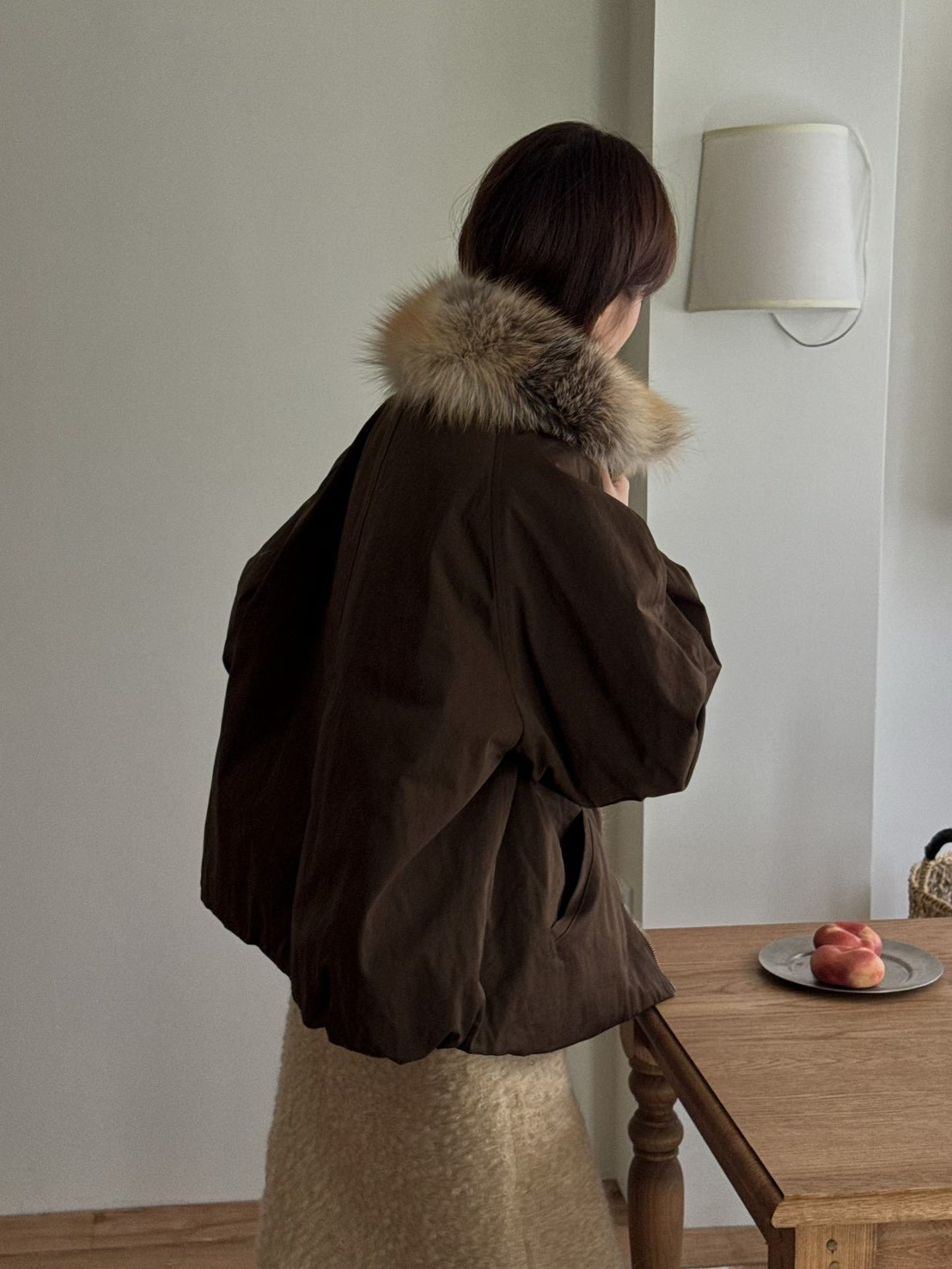 B58.澎湃狐狸毛毛領鵝絨外套