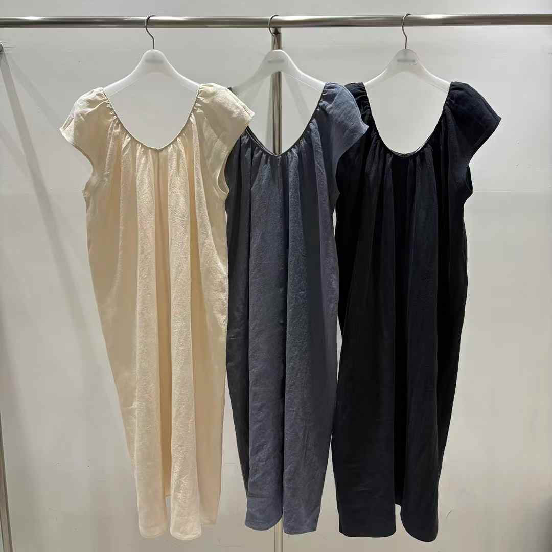 質感家公主領抽皺長洋裝