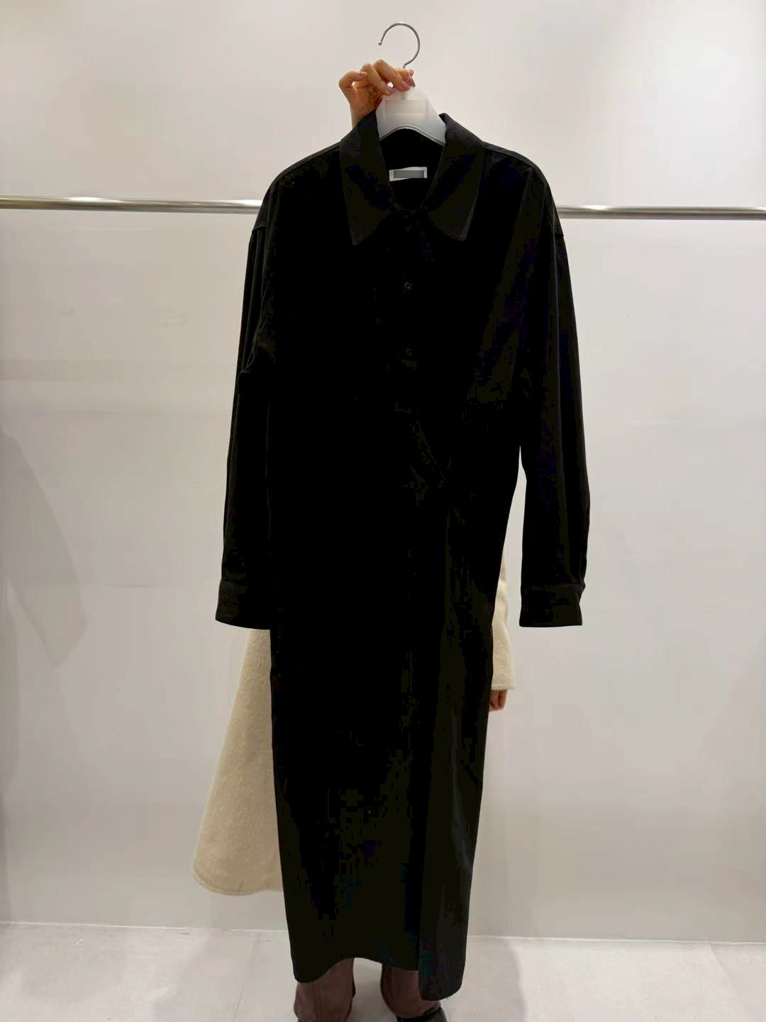 B51.質感家襯衫領側面收腰洋裝