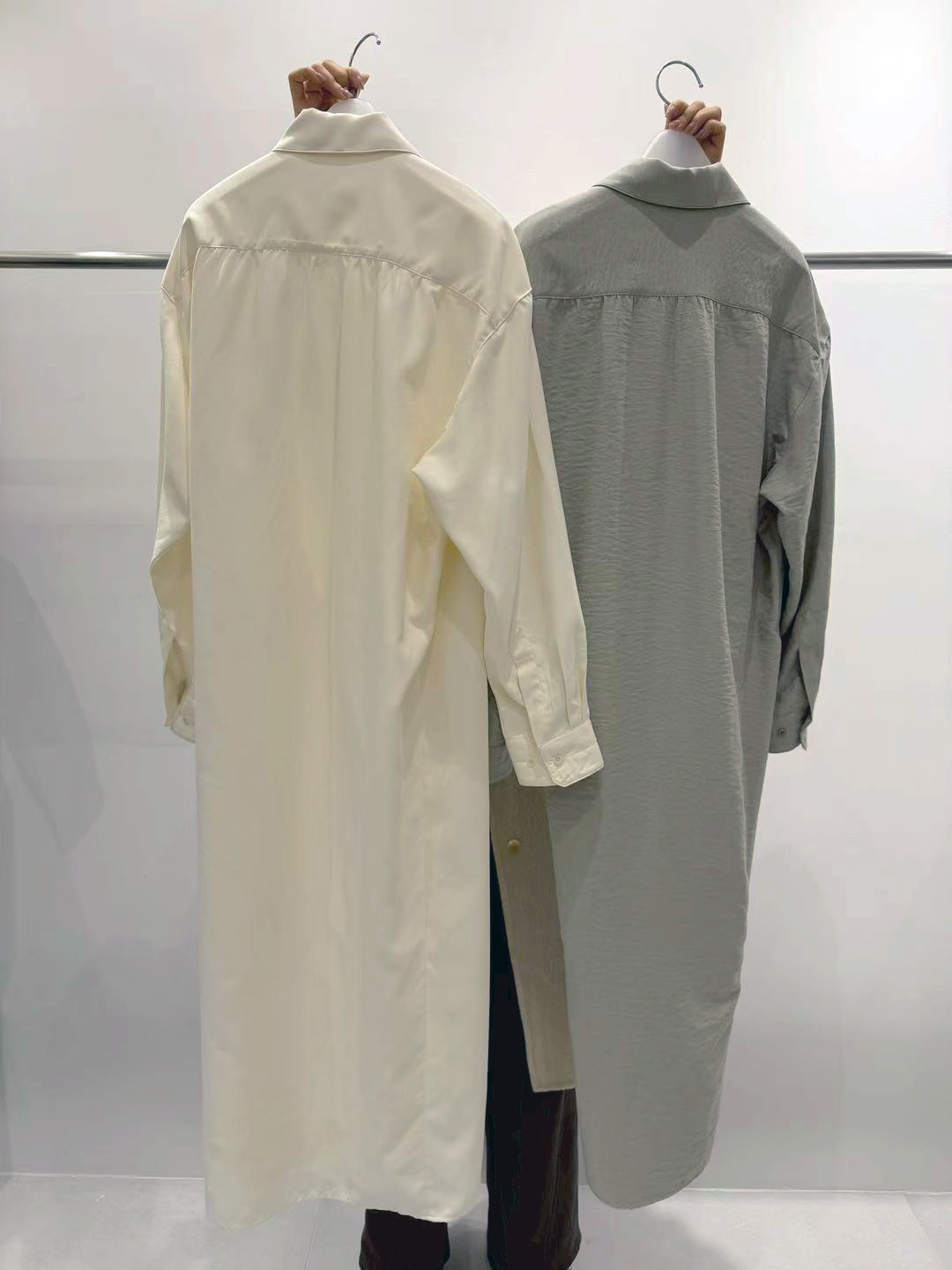 B51.質感家襯衫領側面收腰洋裝