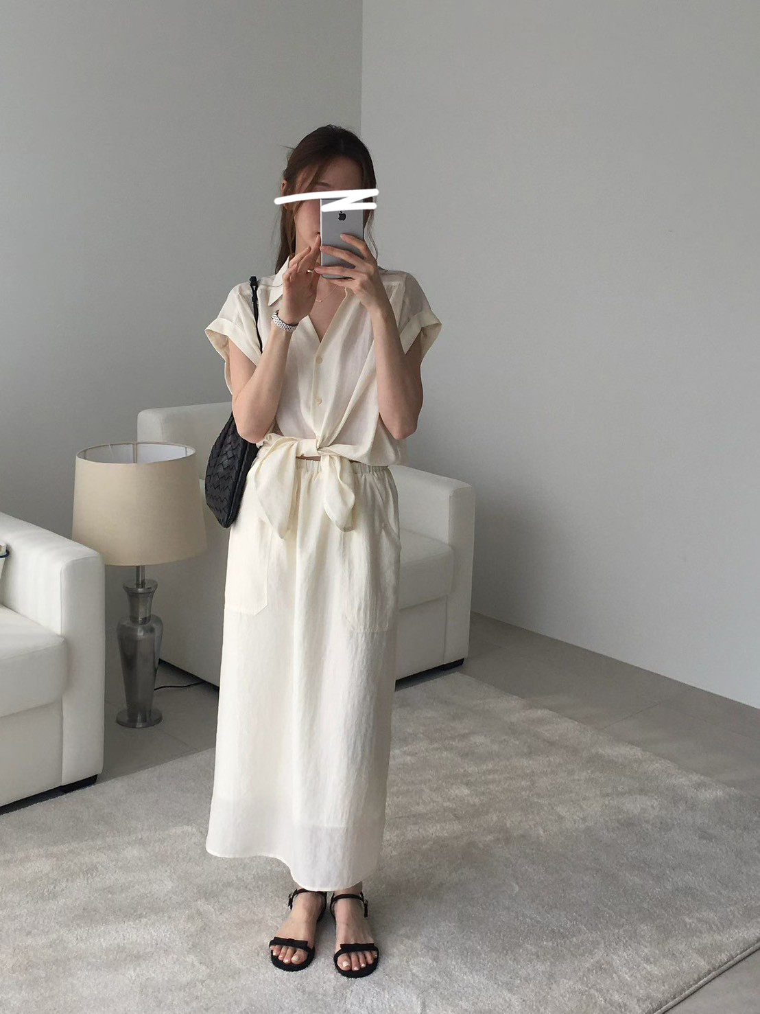 B38.光澤氣質襯衫領洋裝