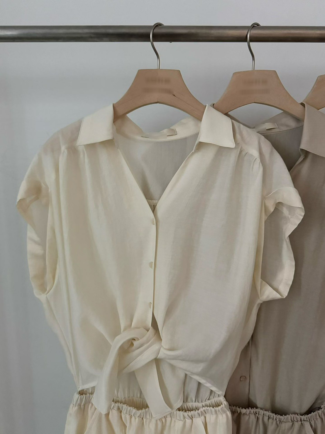 B38.光澤氣質襯衫領洋裝