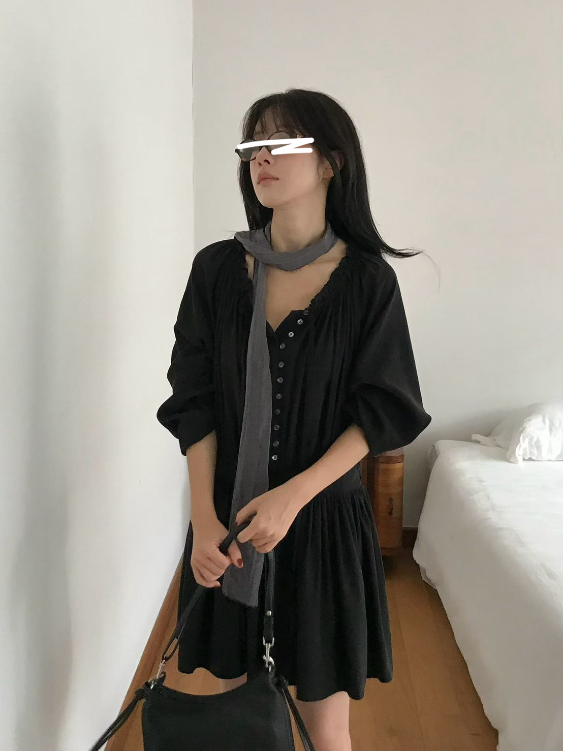 B95.小V家甜美抓皺小洋裝