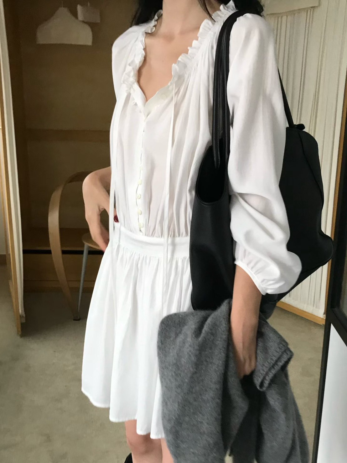 B95.小V家甜美抓皺小洋裝