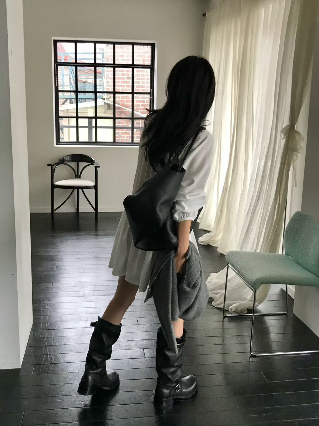 B95.小V家甜美抓皺小洋裝