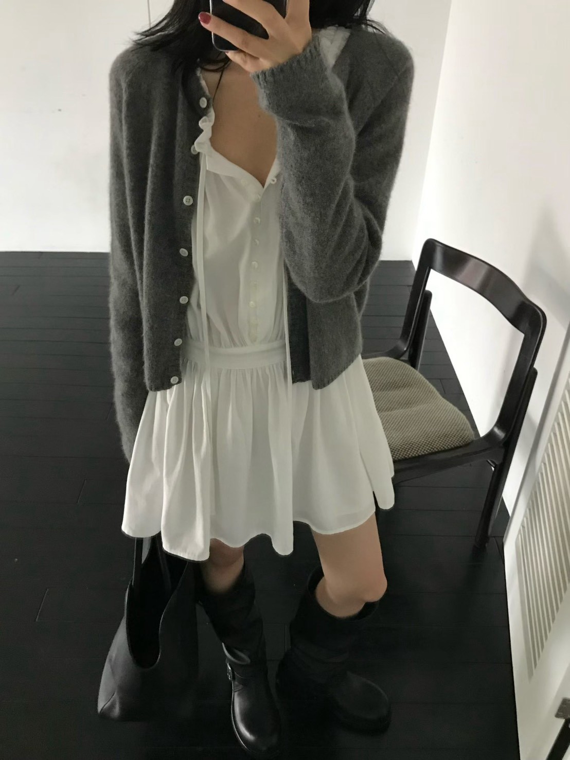 B95.小V家甜美抓皺小洋裝