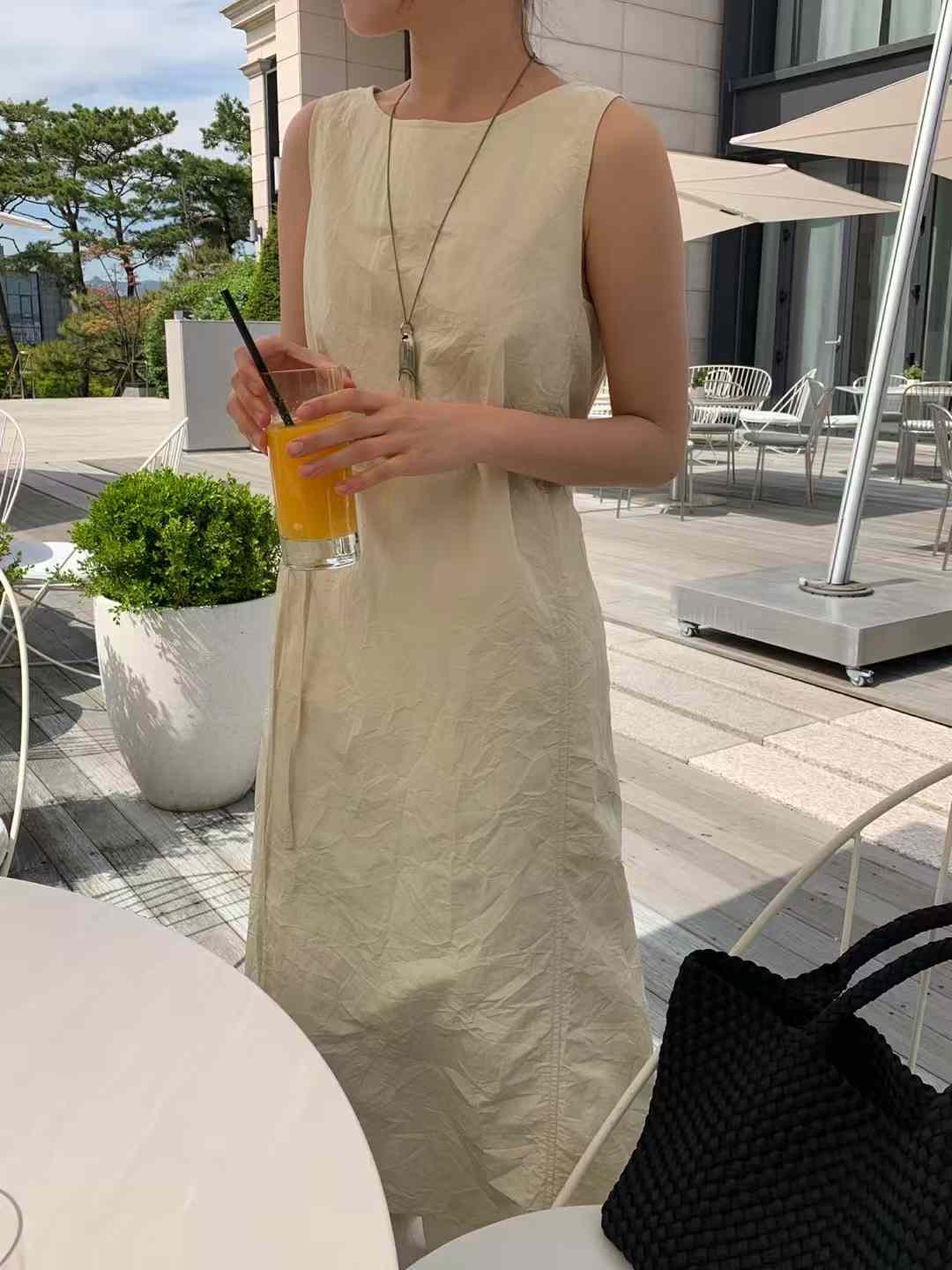 A69.清爽家溫柔女孩皺皺布洋裝