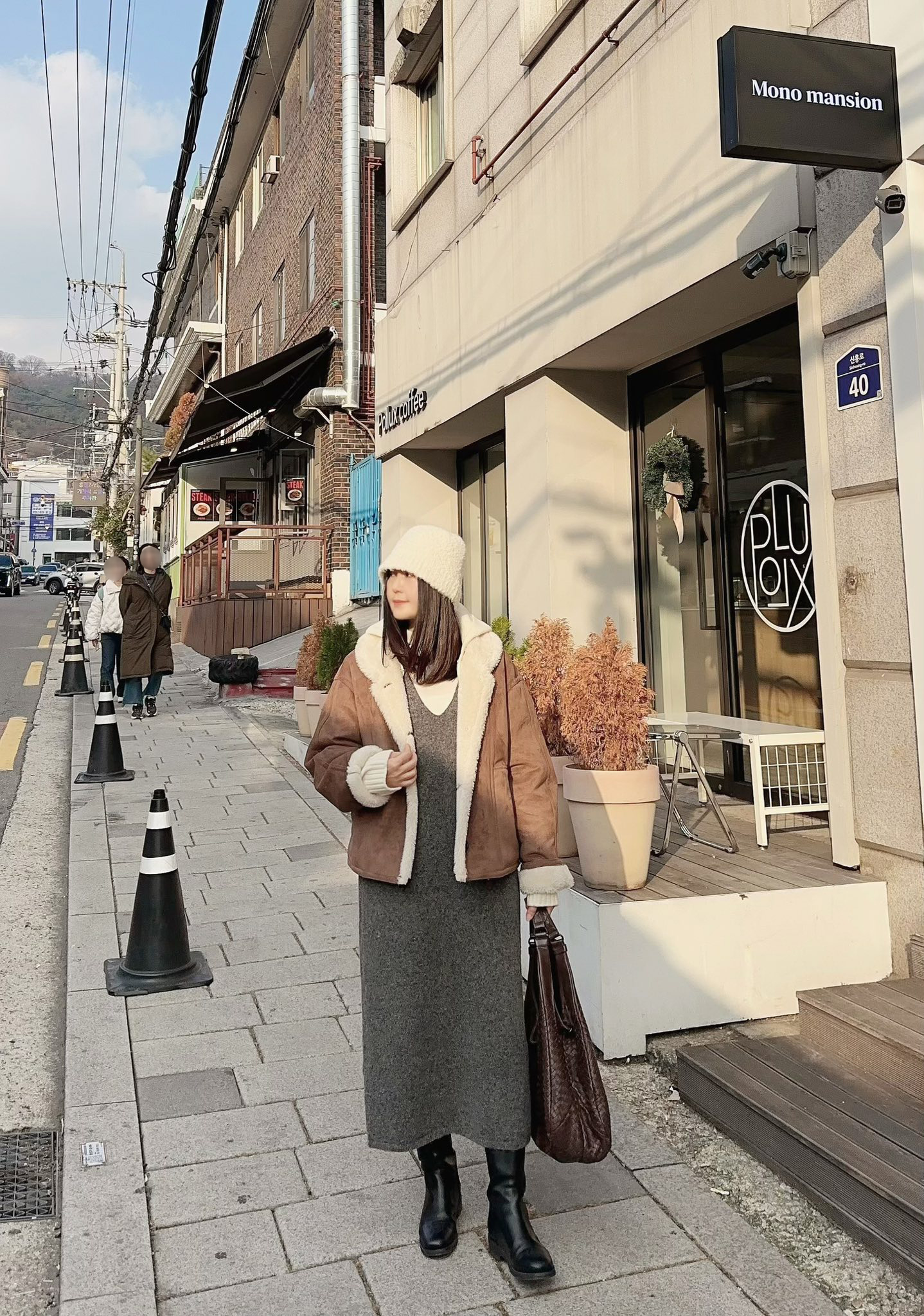 B97.質感家V領單口袋背心針織長洋裝