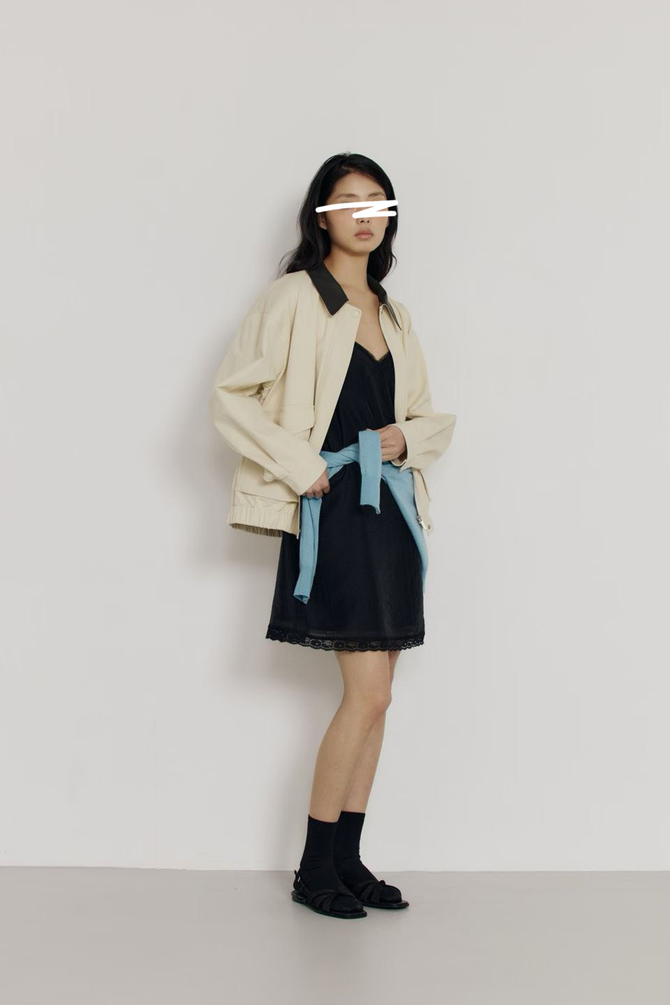 A32.瘦瘦歐膩細肩帶蕾絲長背心