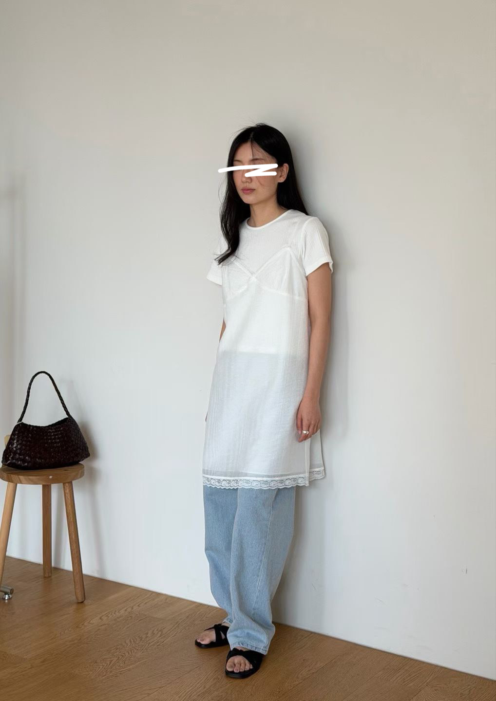 A32.瘦瘦歐膩細肩帶蕾絲長背心