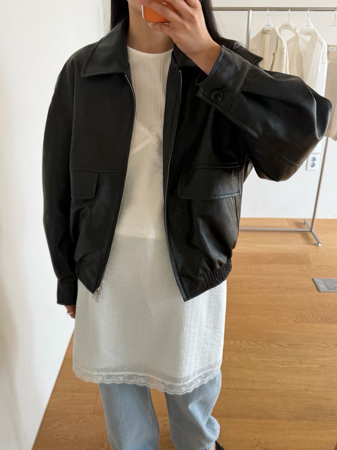 A32.瘦瘦歐膩細肩帶蕾絲長背心