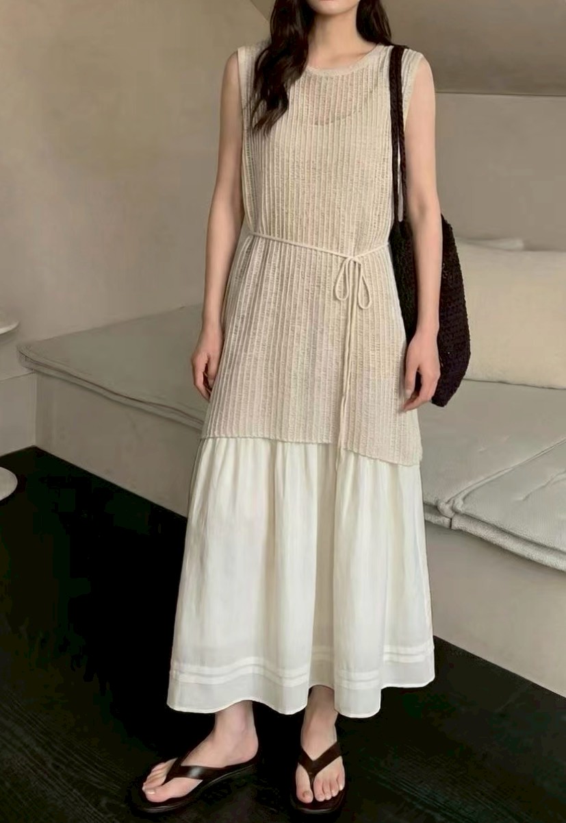 B25.初夏針織層次長洋裝