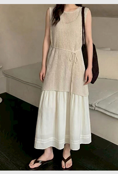 B25.初夏針織層次長洋裝