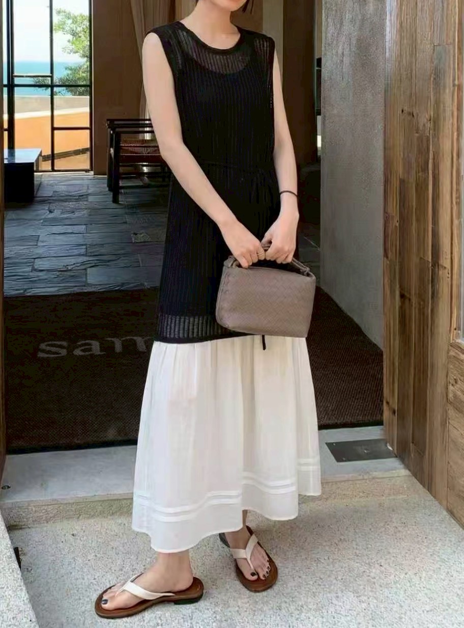 B25.初夏針織層次長洋裝