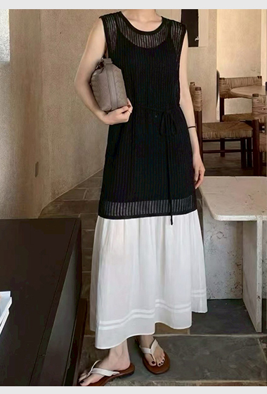 B25.初夏針織層次長洋裝