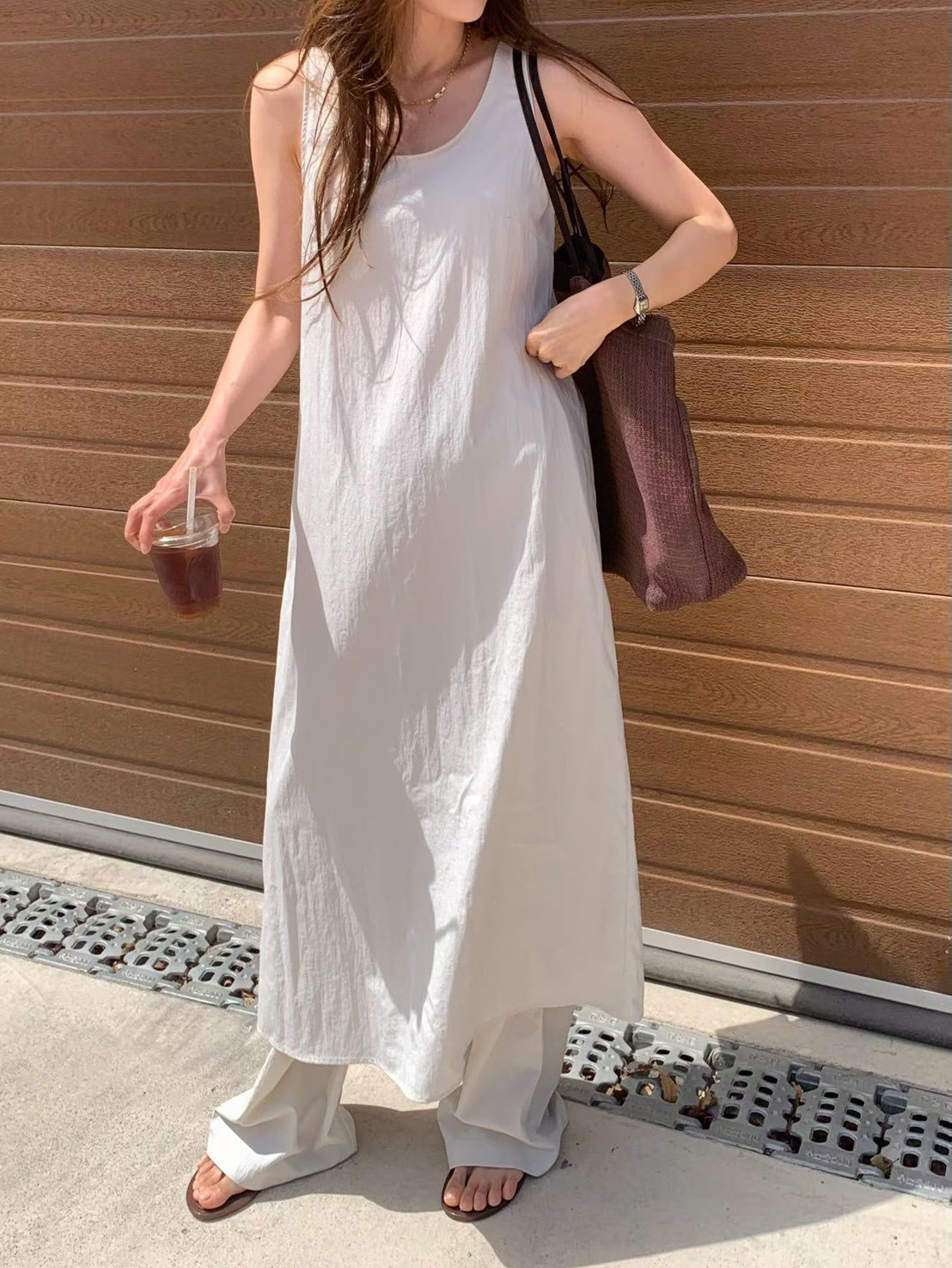 B103.纖瘦家簡約自信長洋裝