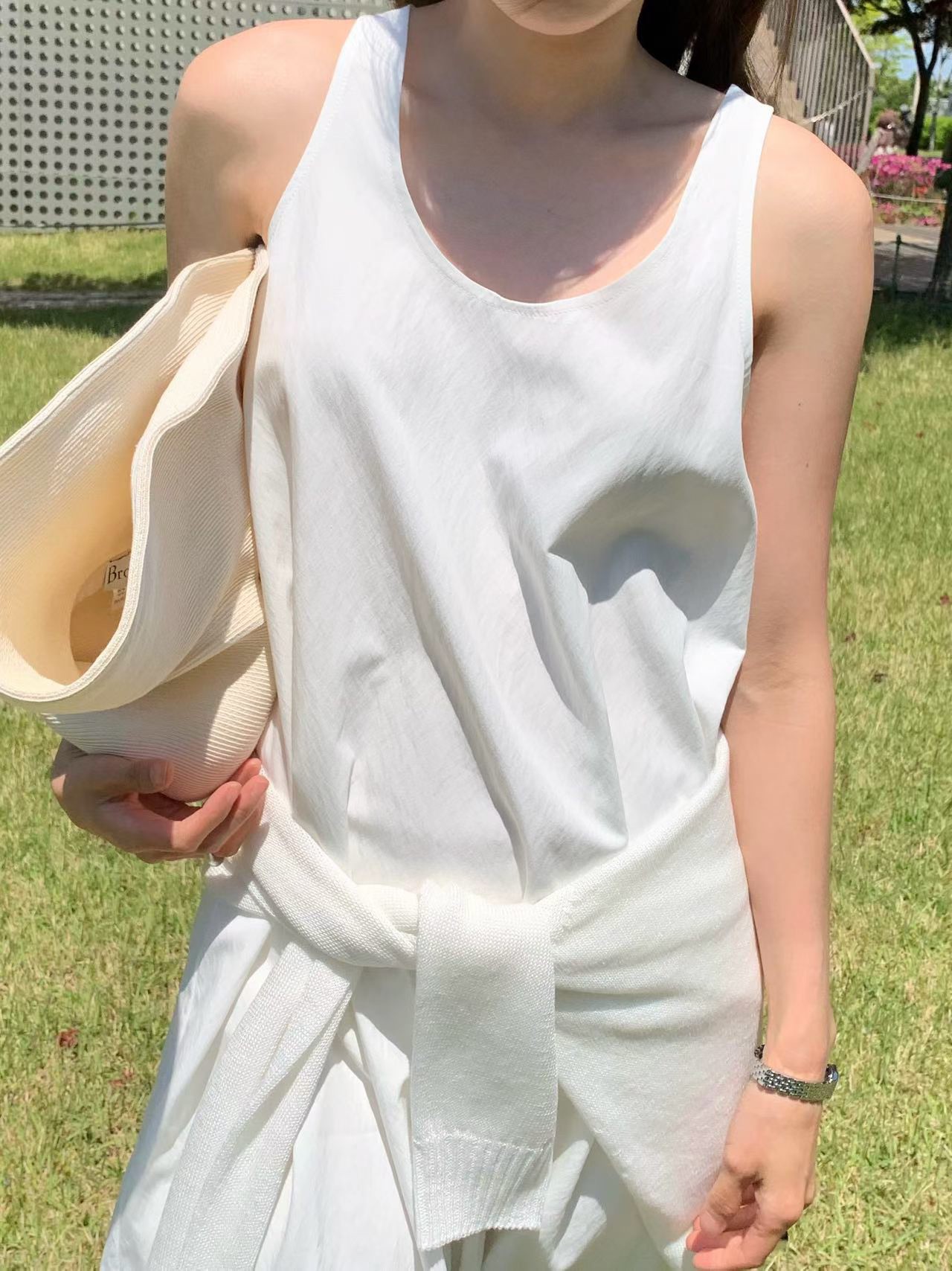 B91.纖瘦家夏日細緻背心長洋裝